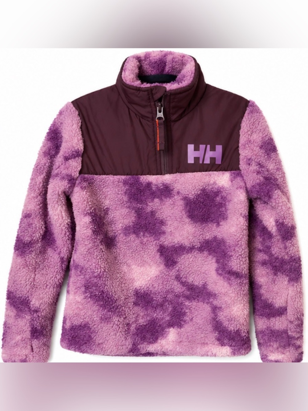 Helly Hansen Purple Tie-Dye Sherpa Half-Zip Pullover